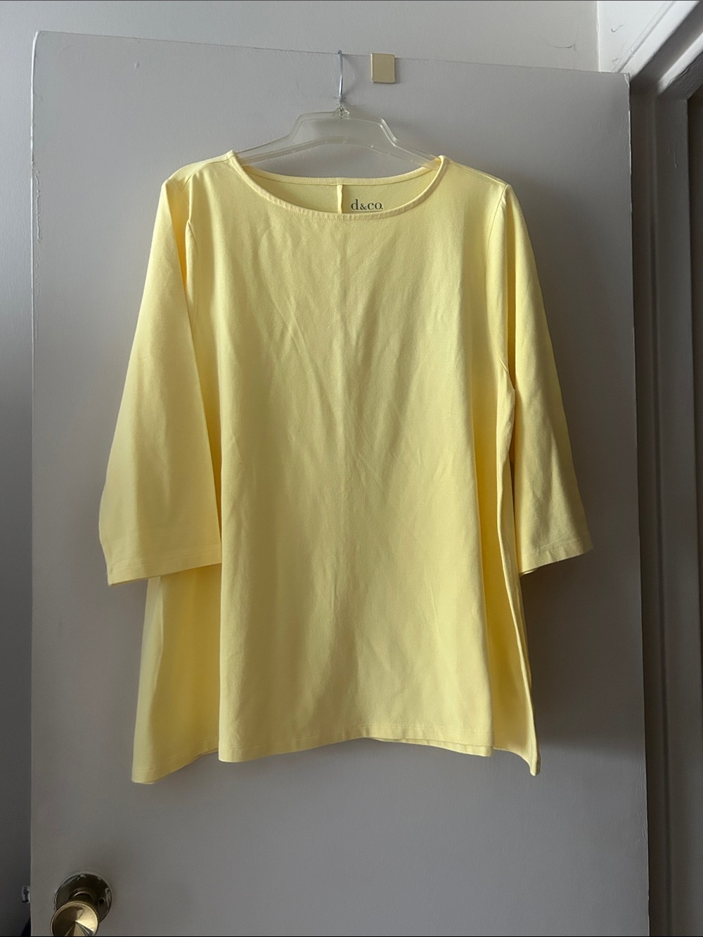 Yellow Women's Boatneck 3/4 Sleeve Top